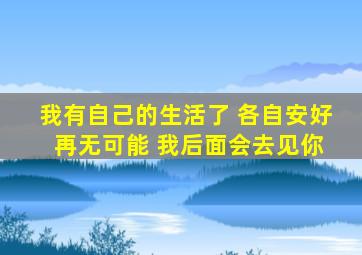 我有自己的生活了 各自安好 再无可能 我后面会去见你